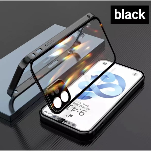Funda de teléfono de cristal de adsorción magnética de moda ZZMA para iPhone 13 12 11 Pro Max XS XR Mini 360 ° funda de protección completa Tan Jianjun unisex