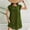 45#Green, variant on gljltg Pregnant Short Dress for Women Round Neck Casual Outdoor Summer Stylish Solid Color Flare Short Ruffle Sleeve Shirt Dress Maternity Loose Dress