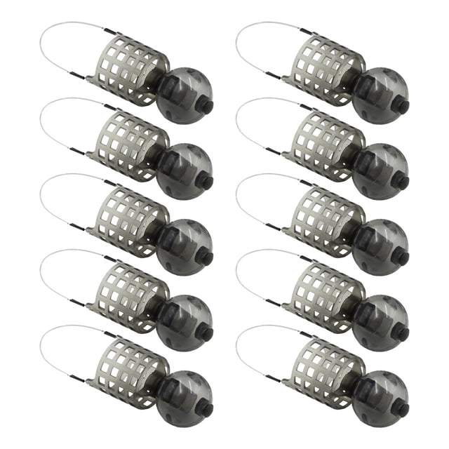 10 piezas Alimentadores de pesca Herramienta de anidación de carpas Jaula de cebo para Crawdad Minnow Eel M