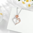 thumbnail image 6 of Ydou Rose Heart Initial Necklace for Women, 14K White Gold Plated Love Heart Letters with Rose Flower Pendant Necklace for Women, 6 of 9