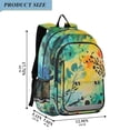 thumbnail image 2 of FORMRS Unisex School Backpack 17" Student Travel Bag with Laptop Compartment, Colorful Plants, 2 of 7
