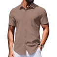 thumbnail image 1 of Camisa COOFANDY casual con botones de manga corta para hombre, 1 of 6