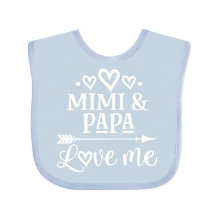 

Inktastic Mimi and Papa Love Me for Grandchild Gift Baby Boy or Baby Girl Bib