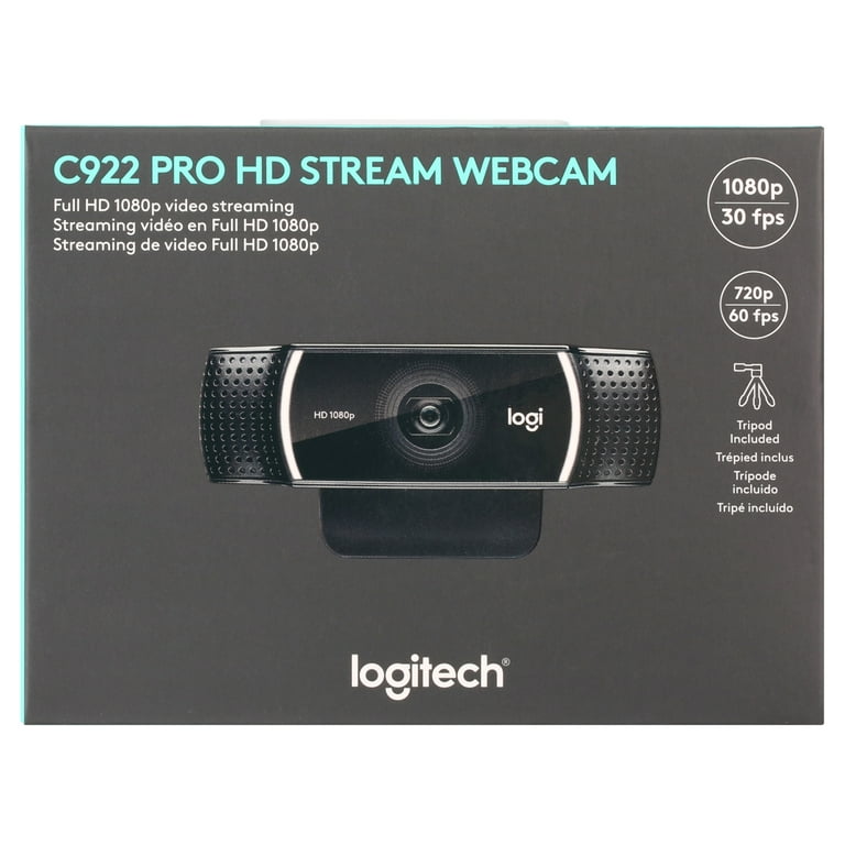 Logitech C922 Pro Stream HD Camera Webcam, Black - Walmart.com