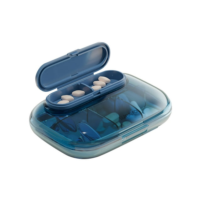 Ohufall Small 6 Compartment Pill Organizer Portable Medication Case For Daily Three Meals A Day