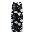 thumbnail image 3 of Women Summer Boho Palazzo Pants 2025, Floral Wide Leg Beach 2025 Trendy Cotton Elastic Waist Vacation Outfits Music Festival Tropical Print Yoga Cottagecore Coastal Grandma One Size Xl, 3 of 5