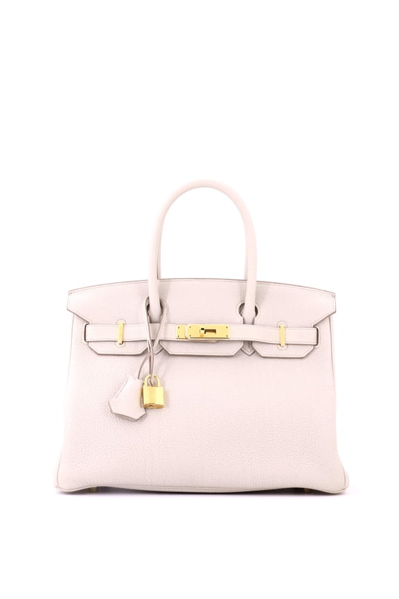 Pre-Owned Birkin Handbag Light Togo with Gold Hardware 30 By Rebag