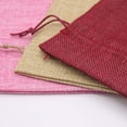 thumbnail image 4 of 10 bolsas de yute para vino, 14 x 6 1/4 pulgadas, bolsas de regalo para botellas de vino de arpillera con cordón (5 colores), 4 of 6