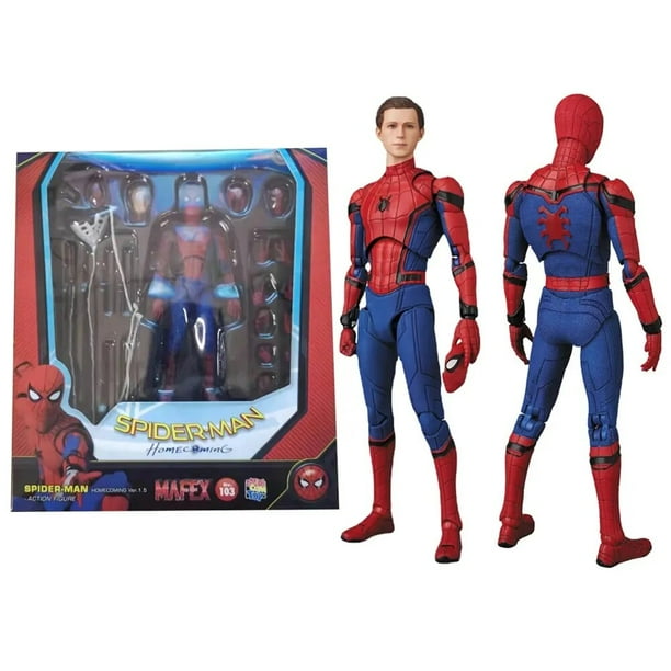 Mafex-figuras de acción de Spiderman, juguetes coleccionables de edición Deluxe, modelo multiaccesorios, estatua, regalo, 103 LIUWENJING unisex