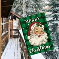 thumbnail image 2 of Merry Christmas Santa Claus House Flag 28 x 40 Inch Double Sided, Green Watercolor Buffalo Plaid Winter Holiday Yard Outdoor Decorative Flag, 2 of 6