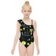 thumbnail image 3 of Invader Zim Show Planet One-Piece Swimsuit for Girls Adjustable One Shoulder Ruffled Swimwear Summer Beach Kids Bathing Suits Sizes 6-12Y, 3 of 7