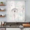 thumbnail image 5 of Teal Black Dandelion Sheer Curtains 63 Inches Long, Vintage Watercolor Floral Light Filering Curtains, Breathable Simi Curtain Privacy Drapes for Living Room Bedroom Lightweight Window Treatment, 5 of 9
