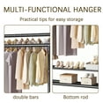 thumbnail image 3 of Yucurem Clothes Rack, Rolling Clothing Racks with 2 Hanging Rods & 2-Tier Bottom Shelf, Bear up to 250lbs for Bedroom Storage (56"x47"x16" Black), 3 of 7
