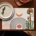 thumbnail image 5 of Orange Boho Geometric and Plant Pattern Summer Placemats Table Placemats Set Of 4-Linen Kitchen Washable Placemats Table Mats 11.8"x17.7" Non-Slip Heat Resistant, 5 of 6