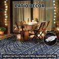 thumbnail image 6 of SIXHOME Outdoor Rug with LED Strip Lights 8'x10' Waterproof Reversible Patio Rug Boho Geometric Indoor Outdoor Rugs Lightweight Plastic Straw Rug for RV Camping Deck Balcony Modern Porch Decor Blue, 6 of 8