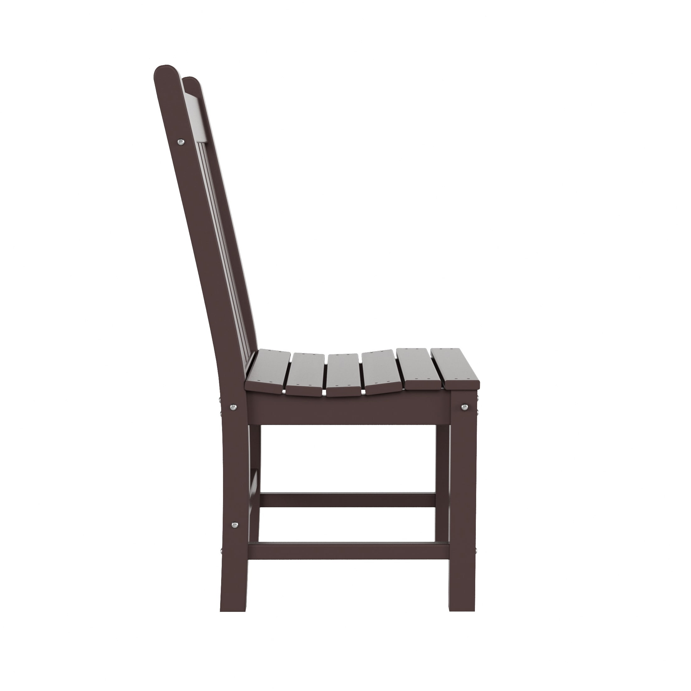 WestinTrends Malibu 7 Piece Outdoor Dining Set, All Weather Poly Lumber Patio Table and Chairs Furniture Set, 71" Trestle Dining Table with Umbrella Hole and 6 Arm Chairs, Dark Brown