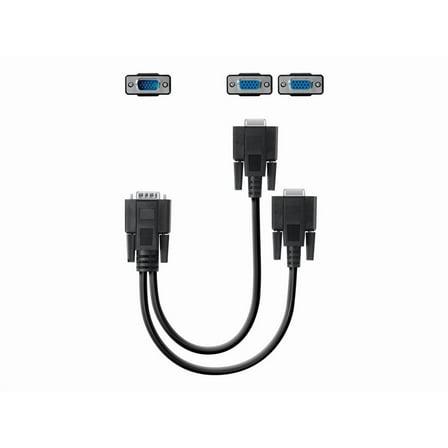 Belkin F2CM038b01 Black 1ft VGA HD15-M to (2) VGA HD15-F Splitter Y Cable