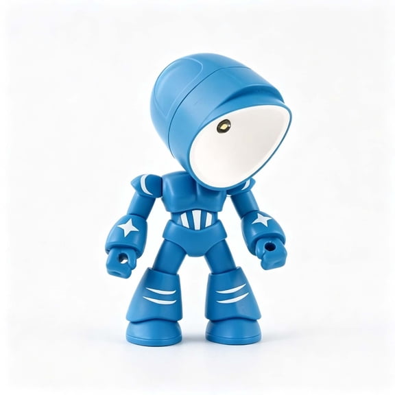 Mini Desk Lamp, DIY Night Light with Playful Character Design, Small Table Lamp for Bedroom Office Desk Decor, Compact Plastic Ambient Lighting, Cute Decorative Lamp Gift for Adults Teens, Blue