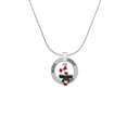 thumbnail image 2 of Delight Jewelry Silvertone Candy Cane with Green Bow Hero Ring Charm Necklace, 18", 2 of 4