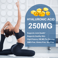 thumbnail image 4 of 3 PACK Hyaluronic Acid Supplements 250mg | with Biotin 5000mcg & Vitamin C 25mg, 3 in 1 Support - Skin Hydration, Joint Lubrication, Hair and Eye Health, 480 Vegetarian Capsules, 4 of 6