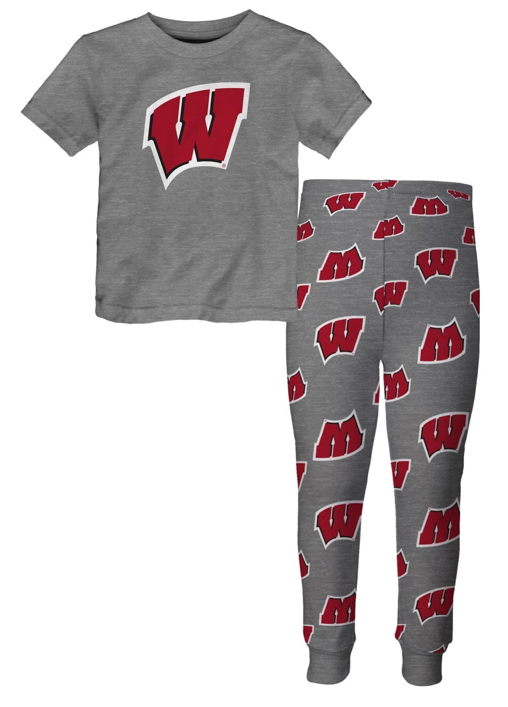 New Wisconsin Badgers Toddler Boy's 2-piece Set of Polyester Shirt and Shorts 