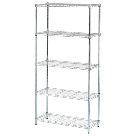 ALESW853614SR 36 in. W x 14 in. D x 72 in. H Five-Shelf Residential Wire Shelving - Silver