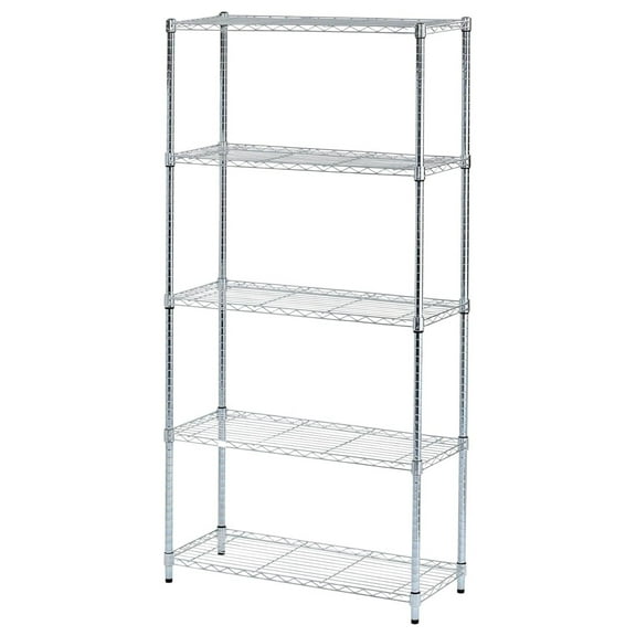 ALESW853614SR 36 in. W x 14 in. D x 72 in. H Five-Shelf Residential Wire Shelving - Silver