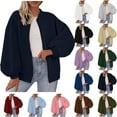 thumbnail image 7 of FAIWAD Womens Zip Up Sweatshirts Puff Long Sleeve Casual Loose Outwear Oversized Fall Winter Outfits, 7 of 7