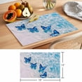 thumbnail image 6 of Blue Butterfly Coastal Placemats Set of 4 Summer Beach Ocean Wave Place Mats Indoor Wipeable Table Mats Washable Cloth Dining Table Placemats for Kitchen Holiday Party Home Decor 13x19 Inch, 6 of 9