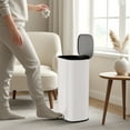thumbnail image 5 of TLSUNNY 8 Gallon Kitchen Stainless Steel Trash Can, Step Pedal Brushed Garbage Bin w/ Removable Inner Bucket & Handle, for Home, Office, 5 of 9