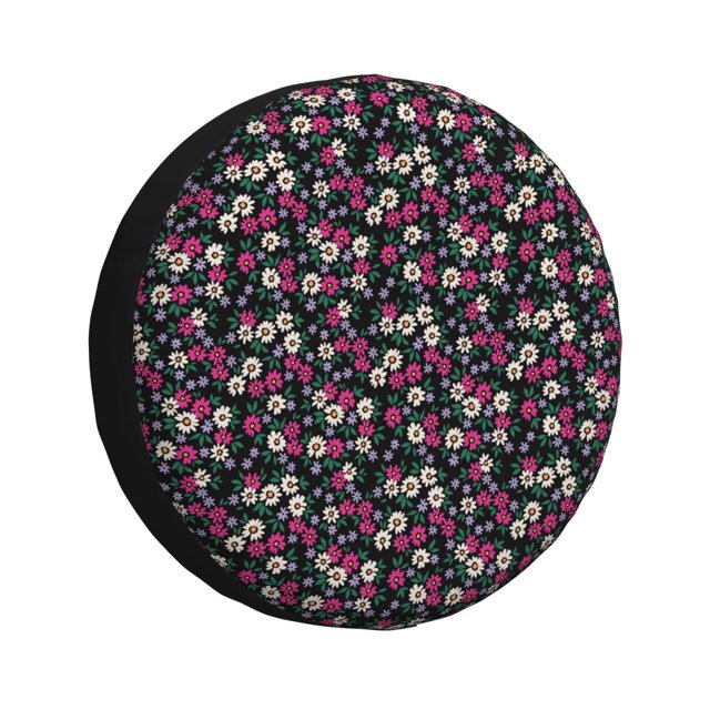 Fotbe Daisies Flowers Funda de Llanta de Repuesto con Estampado, Engrosada, Ajuste Universal para Jeep, Remolque, RV, SUV, Camión-17 inch
