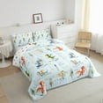 thumbnail image 3 of Feelyou Magic Dragon Teens Queen Comforter Set, Kawaii Dino Animal Blue Bedding Sets, Cartoon Cloud Stars Reversible Bedding Comforter Set, Ultra Soft Bedroom Decor, 3pcs, 3 of 8