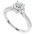 thumbnail image 4 of Pompeii 1 1/2Ct Moissanite & Diamond pave Engagement Ring White Yellow Rose Gold, 4 of 4