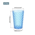 thumbnail image 2 of Uxcell 4Pack Plastic Drinking Cups, Transparent Unbreakable Water Tumbler, Blue, 2 of 7