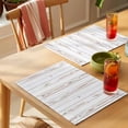 thumbnail image 4 of White Wood Grain Placemats Set of 6 Country Farmhouse Wooden Plank Place Mats Indoor Wipeable Table Mats Washable Cloth Dining Table Placemats for Kitchen Holiday Party Home Decor 13x19 Inch, 4 of 9