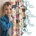 thumbnail image 3 of Blackout Kids Curtains,Pug Dogs with Flowers Childrens Insulated Curtains Set Of 2,Bedroom Essentials,Toddler Room Decor 52x63in(132x160cm), 3 of 4