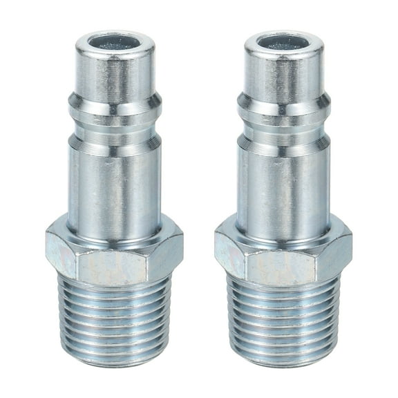 Uxcell 2pcs Industrial Air Plug 1/2" NPT Male 1/2" High Flow Quick Connect Air Fittings Air Compressor Accessories