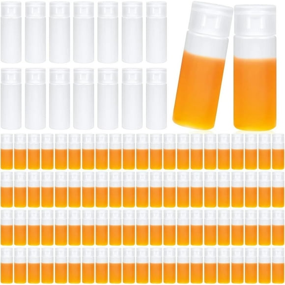 GFDYREE 100 Pcs 12ml 0.4oz Small Clear Plastic Flip Cap Empty Travel Bottles Sample Containers Bottle Squeeze Refillable Bottles Toiletry Leakproof Sample Travel Small Bottle