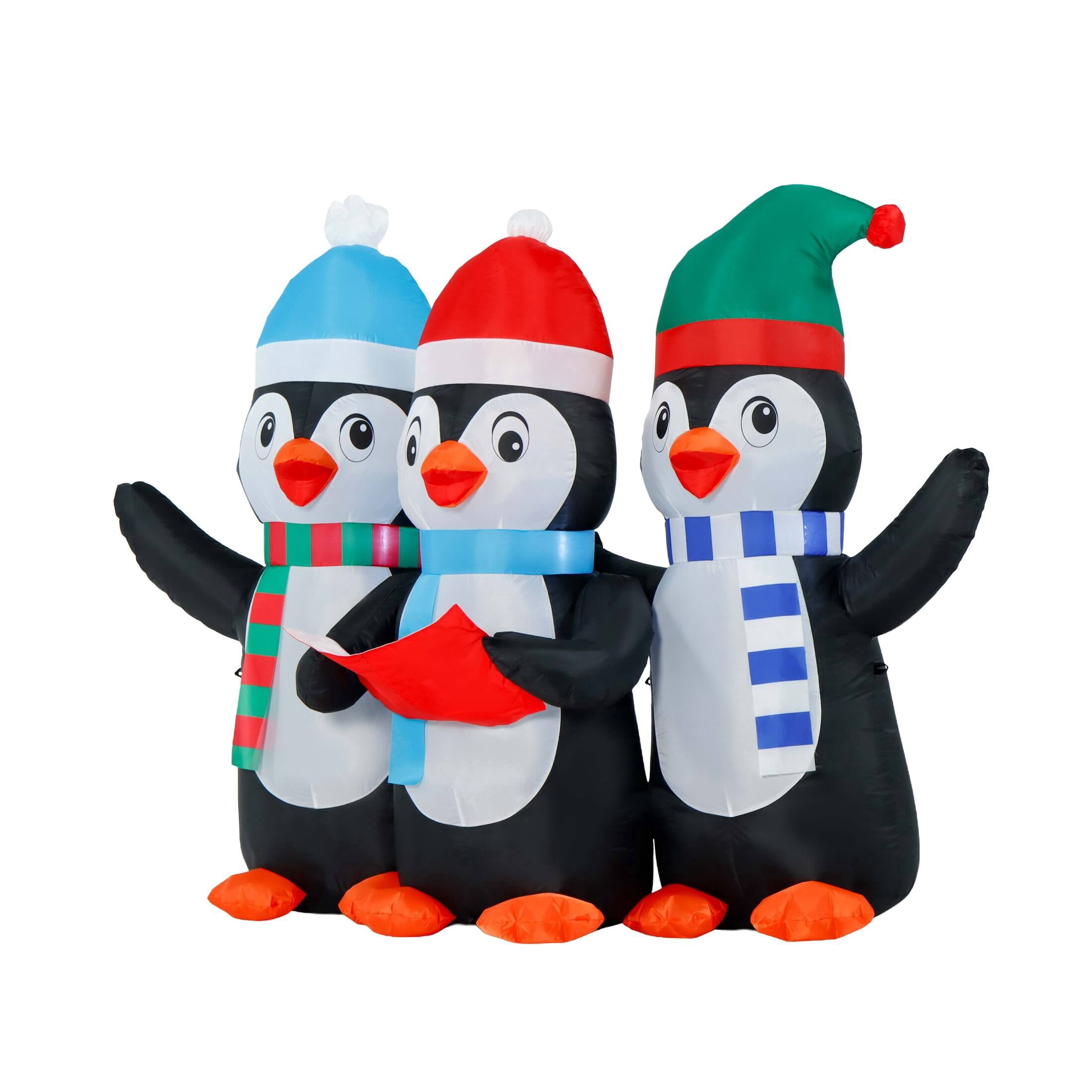 Multicolor Penguin Carolers Christmas Airblown Yard Inflatable, 6', by Holiday Time