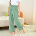 thumbnail image 5 of GaThRRgYP Girls Straight Leg Jeans,Toddler Girl Pants Kids Casual Jeans,Girls Solid Color Pants with Pockets Pants with High Waist and Wide Legs Flowing Loose Pants for Ages 4-14 Green 12 Years, 5 of 5