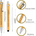 thumbnail image 3 of 2026 Eco-Friendly Bamboo Ballpoint Pens, 7-Pack Natural Wood Barrel Writing Set, Smooth Black Ink for Sustainable Office Use, Biodegradable School Supplies - Light Yellow, 3 of 9