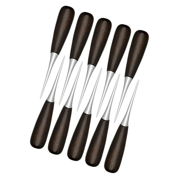 10Pcs Wood Handle Awl Pointed Tip Sewing Awl Tool For Fabric