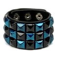thumbnail image 3 of Pulsera de cuero con clavos de cuarteto multicolor punk, joyería personalizada para montar, pulsera ancha de cuero PU para hombres, 3 of 6