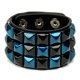 thumbnail image 3 of Pulsera de cuero con clavos de cuarteto multicolor punk, joyería personalizada para montar, pulsera ancha de cuero PU para hombres, 3 of 6
