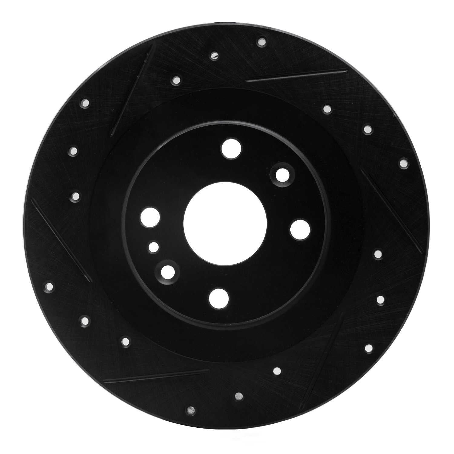 Dynamic Friction Company 633-80037L DFC Brake Rotor - Drilled And Slotted - Black