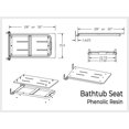 thumbnail image 6 of Bathtub Seat for Adults Seniors Disabled Bariatric - Folding Wall Mount Tub Bench/Bathroom Safety Assist/Supports 250 lbs/304 Stainless Steel/White Phenolic Resin/ 28" x 15", 6 of 7