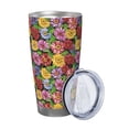 thumbnail image 2 of Susaid Daisies Flowers Print 20oz Car Cup,Insulated Coffee Cup Fully Spill Proof Travel Coffee Mug, Stainless Steel Tumbler for Work Home Outdoor Car-Straw Two-piece Set, 2 of 8