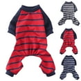 thumbnail image 5 of Pet Warm Pajamas With Sleeves Soft Comfortable Stripe Colorblocking Outfit For Dogs And Cats, 5 of 8