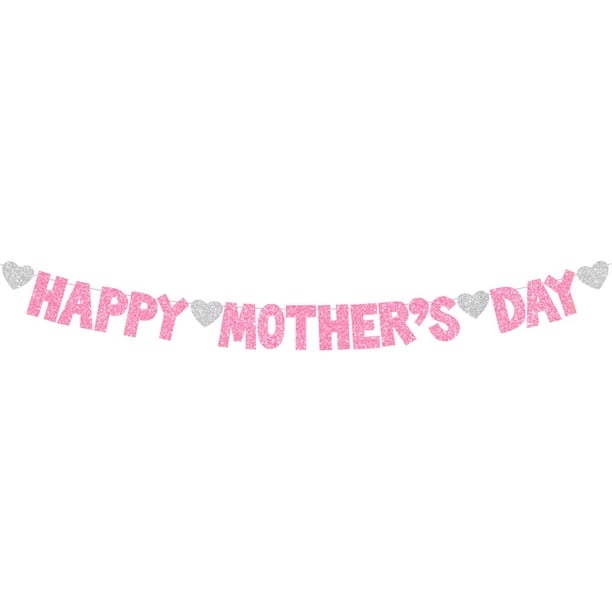 ¡Feliz Día de la Madre! Banners para el Día de la Madre, banners brillantes, calcomanías decorativas, colgantes