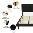 thumbnail image 4 of Full Bed Frame, Full Size Platform Bed With Fabric Upholstered Headboard, Black, 4 of 7